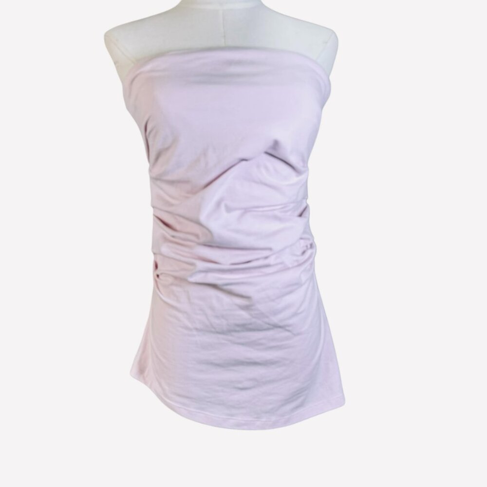 Good American Strapless Ruched Tube Top in Lilac – Size L NWT